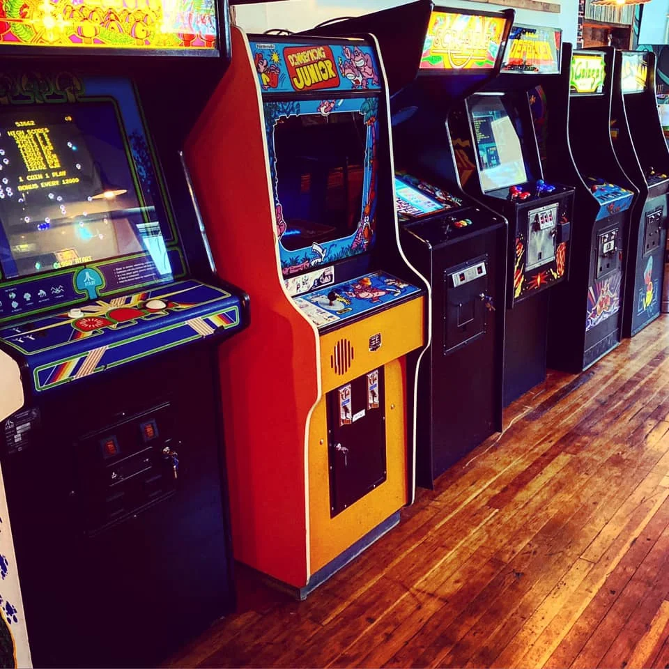 Arcade cabinet in The Vinyl Room basement