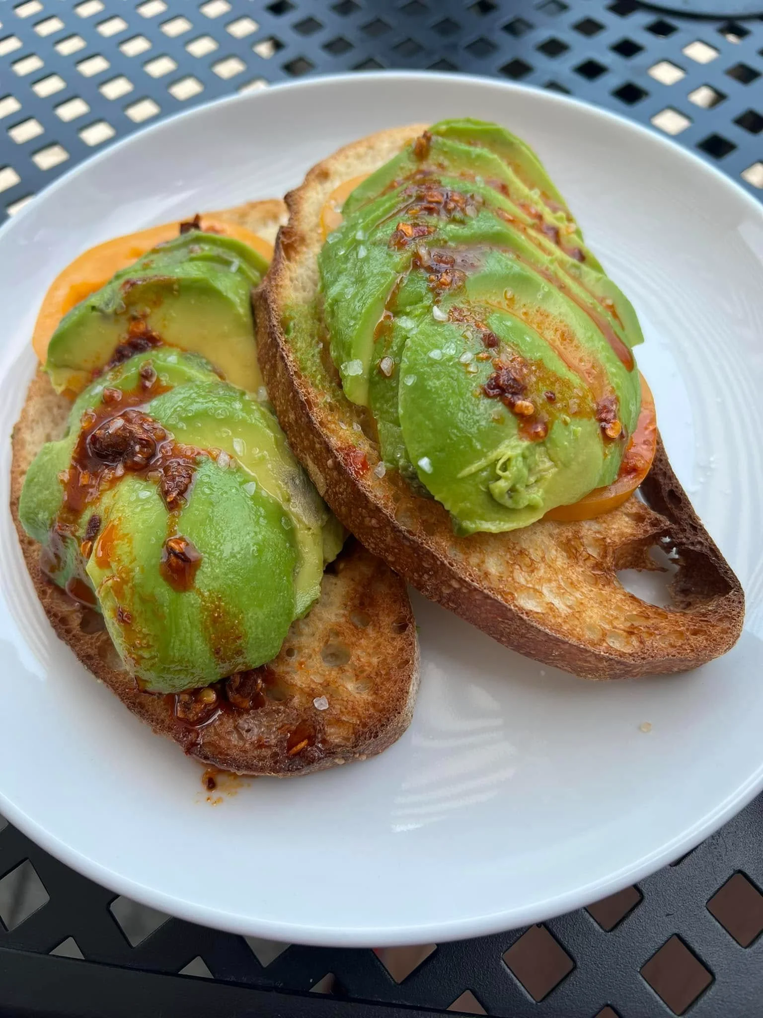 Avocado toast at The Vinyl Room kitchen, Beacon NY