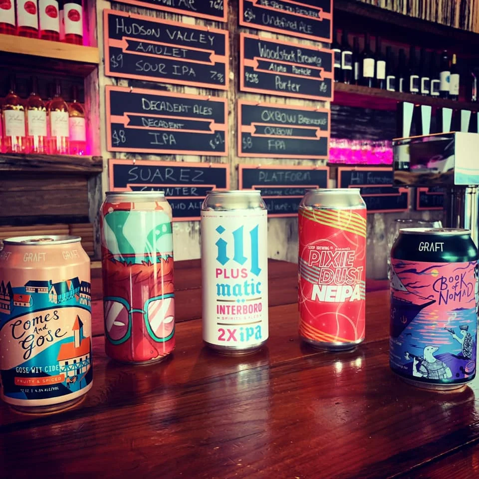 Craft beer selection at The Vinyl Room, Beacon NY