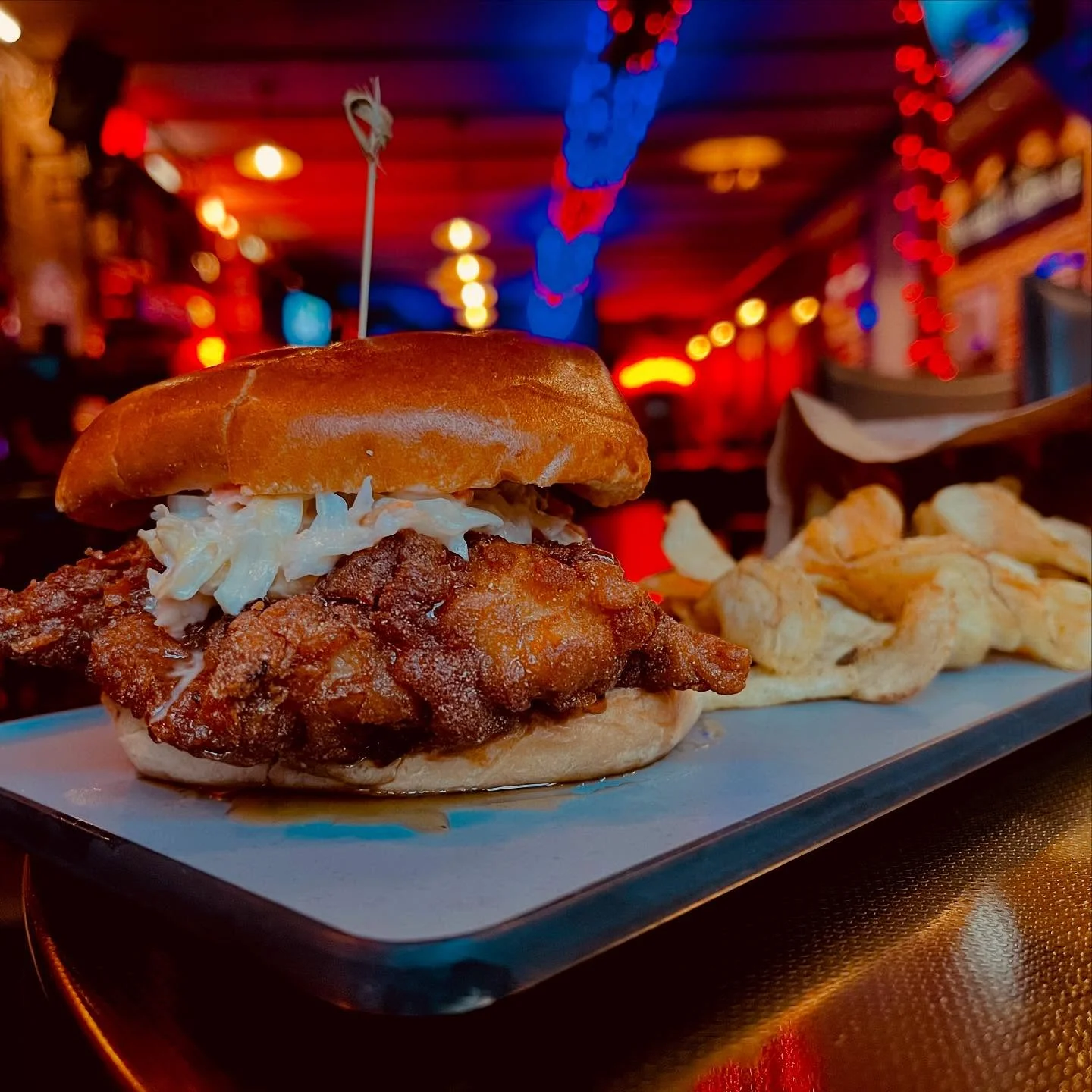 Honey chicken sandwich at The Vinyl Room kitchen