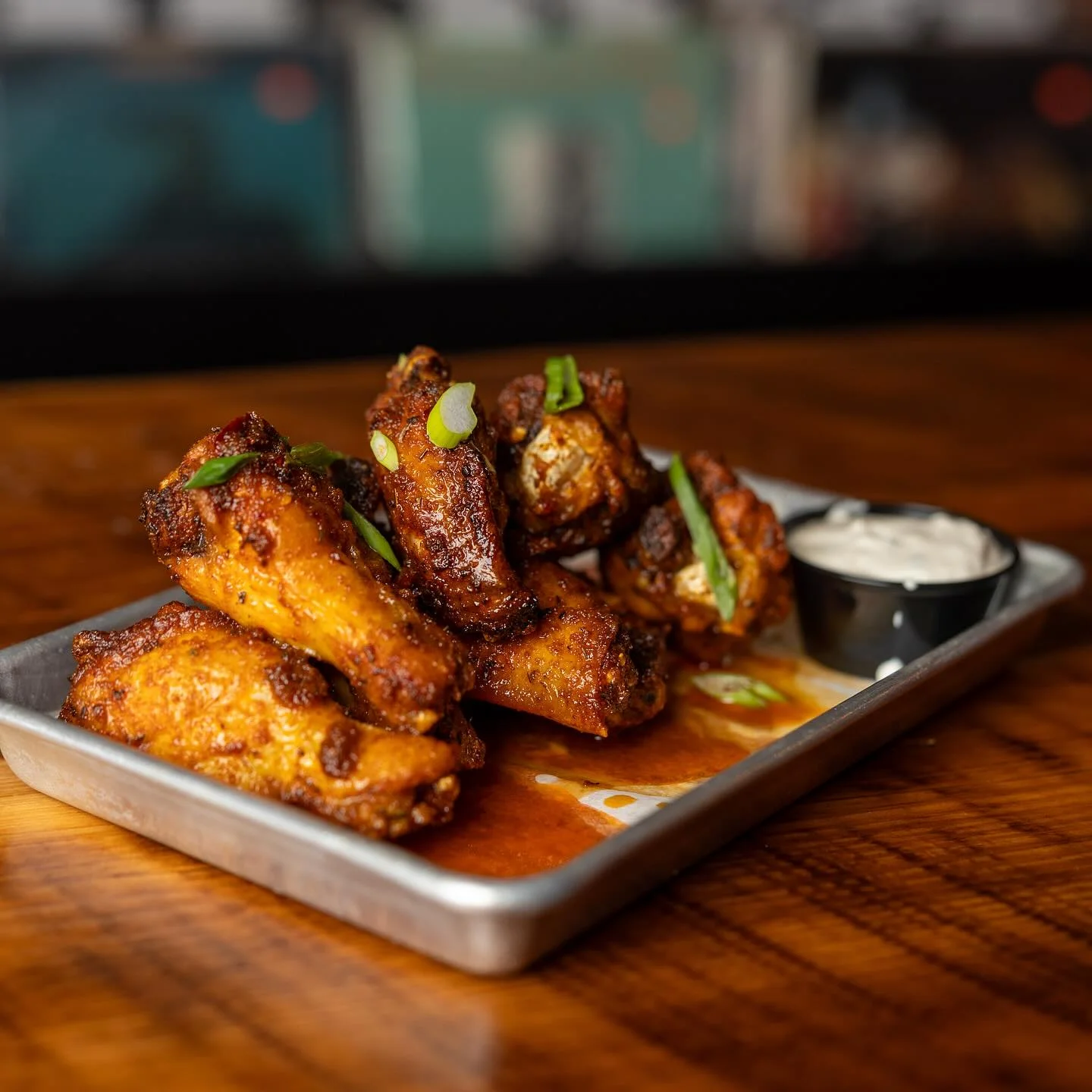 Smoked buffalo wings at The Vinyl Room, Beacon NY