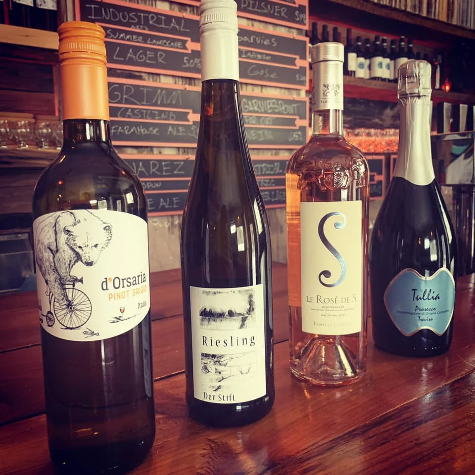 Wine and cocktail selection at The Vinyl Room, Beacon NY
